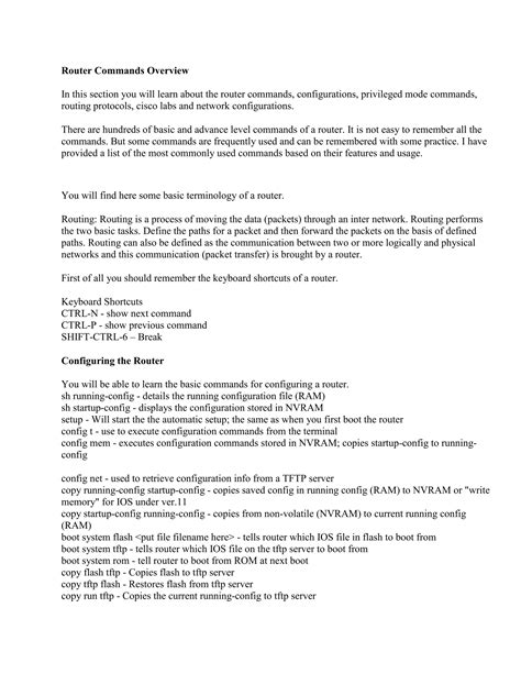 Router Configuration Commands 的图像结果