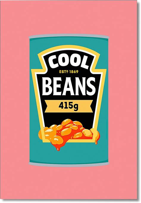 Amazon.com: OAOPIC Funny Cute Kitchen Canvas Wall Art, Pink Cool Beans ...