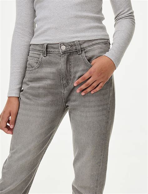 Buy Mom Pure Cotton Denim Jeans (6-16 Yrs) at Marks & Spencer