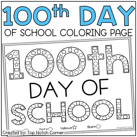 100th Days of School Activities Coloring Page Count Shapes | Made By ...
