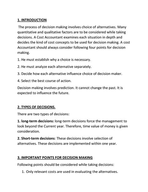 Managerial decisions - Lecture notes 7-9 - 1. INTRODUCTION The process ...