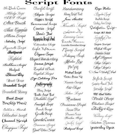 script fonts microsoft