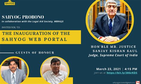Inauguration Of Sahyog Web Portal By Justice Sanjay Kishan Kaul [23rd ...