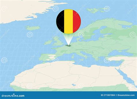 Map Illustration of Belgium with the Flag. Cartographic Illustration of Belgium and Neighboring ...