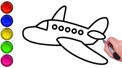 HOW TO DRAW AEROPLANE EASY FOR KIDS | DRAWING OF AEROPLANE STEP BY STEP ...