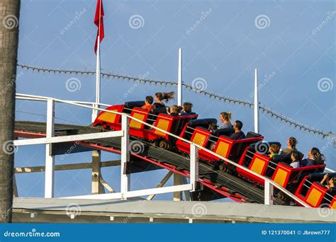 MISSION BAY, CA-USA-11 JULY 2018- People Ride Giant Dipper Roller ...