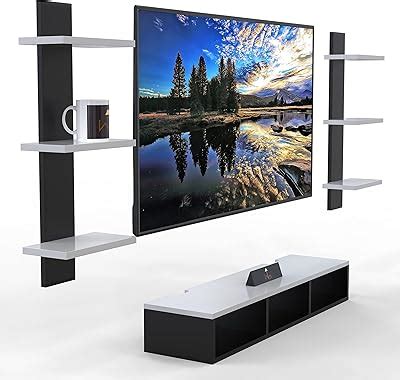 Raafi Wooden Wall Mounted TV Unit, Cabinet, with TV Stand Unit Wall ...