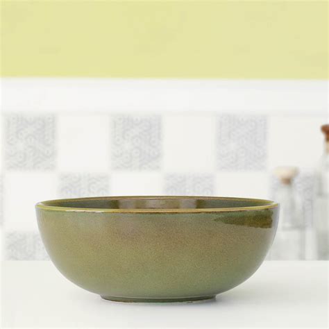 Rustic Sage Ceramic Serving Bowl (Large) - Ellementry – ellementry