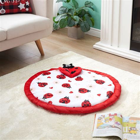 Red Ladybug Kid's Floor Pillow Seating Cushion for Reading and Loungin ...