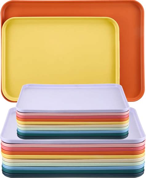 Amazon.com: Bokon 20 Pack Plastic Fast Food Tray Bulk 15" x 11" and 12 ...