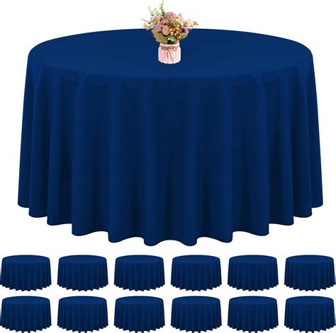 Amazon.com: REWOMC 12 Pack Round Tablecloths - 120 Inch, Navy Blue ...