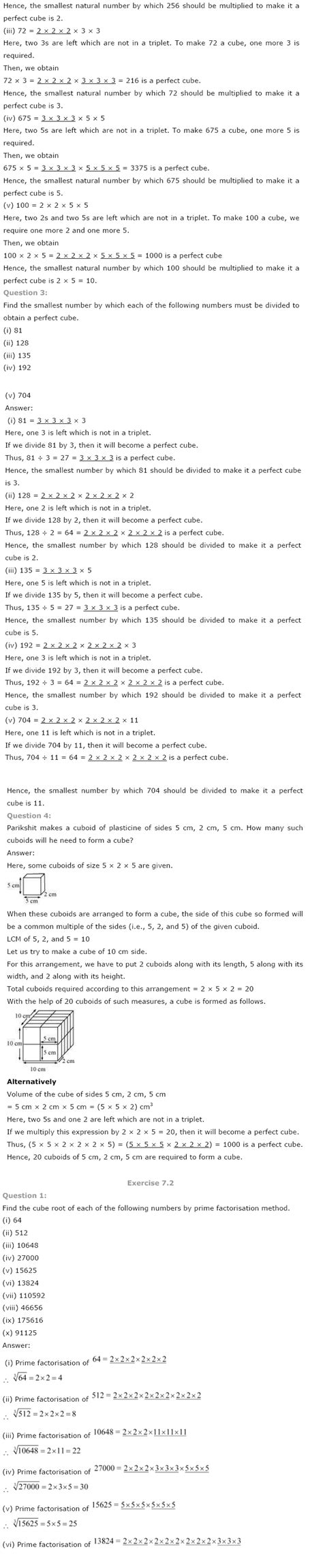 NCERT Solutions for Class 8 Maths Chapter 7 Cubes and Cube Roots ...