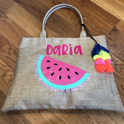 Watermelon Bag Personalized Beach Bag Monogrammed Beach Bag Pool Tote ...