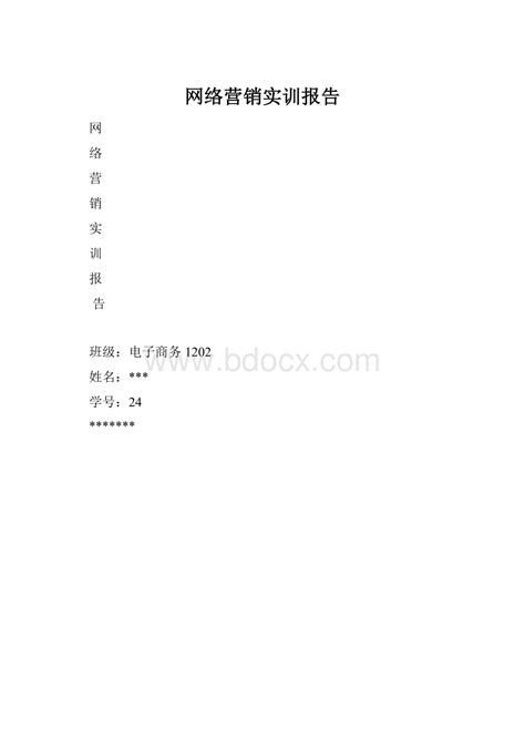 网络营销实训报告.docx - 冰豆网