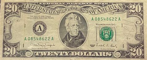 Old Twenty Dollar Bill Actual Size