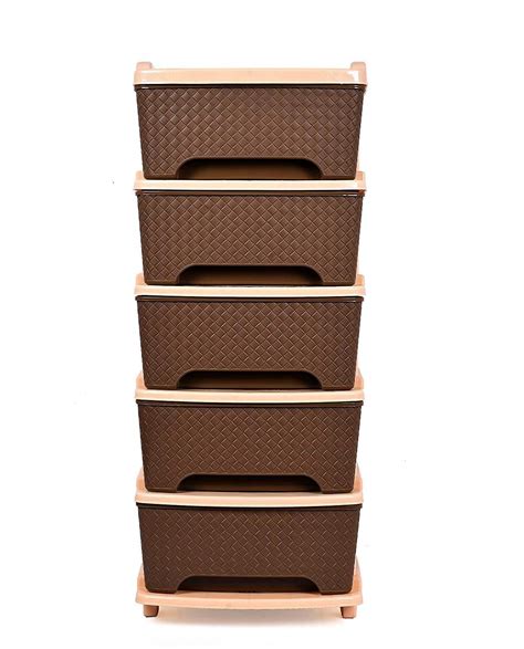 SONAL PLASTO WARE ORGANISER 5 TIER Plastic Containers Drawer Organiser ...