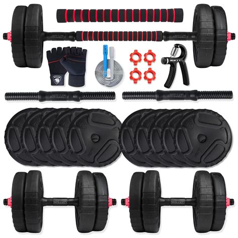 Buy BULLAR Premium Adjustable Dumbbells Set 8 Kg to 30 Kg with Pair of ...