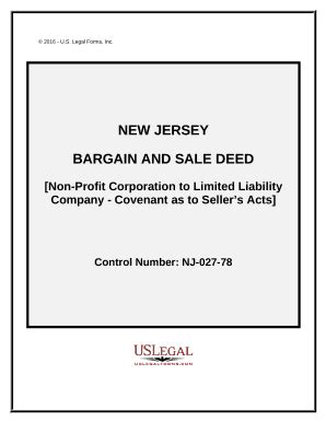 New Jersey Bargain and Sale Deed - Blank Fillable Template | Fill Out ...