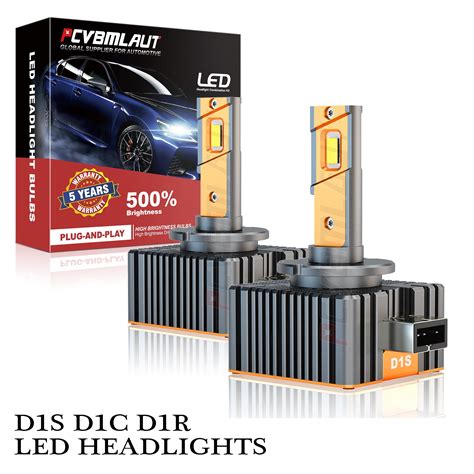 Car Automobile D1S LED Headlight Bulb 6000K Cool White, High Low Beam ...