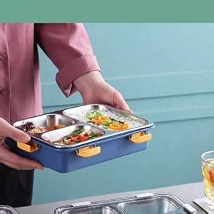 Buy V-Cap 4 Compartment Insulated Lunch Box Stainless Steel Tiffin Box ...