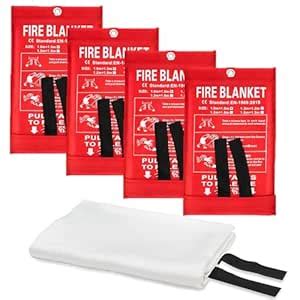 JT JUSTIME Fire Blankets Emergency for Home Kitchen Fiberglass Fire ...