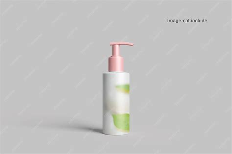 Cosmetic Bottle With Pump Dispenser Mockup Psd Cream