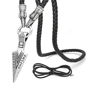 Buy BaviPower Odin's Gungnir Spear Head Pendant with Black Leather ...