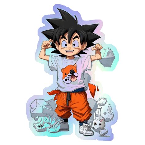 Kid Goku Streetwear Holographic Stickers – stickerogy