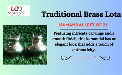 Buy Salvus APP SOLUTIONS Traditional Brass Lota Kamandal - Sacred Water ...