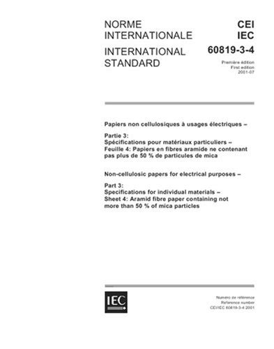 IEC 60819-3-4 Ed. 1.0 b:2001, Non-cellulosic papers for electrical ...