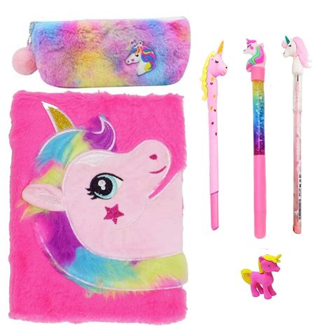 Urban Festivities Unicorn Stationary Combo Set - Unicorn Pouch, Unicorn ...