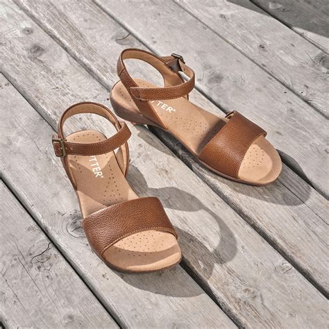 Navy | Women’s Classic Flat Leather Sandal | Tropic Sandals | Hotter UK