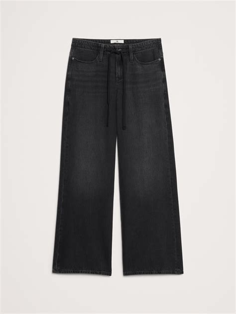 Mid-Rise Wide-Leg Drawstring Jean | Banana Republic
