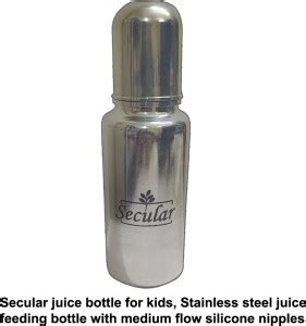 Secular juice bottle for kids, Stainless steel juice feeding bottle ...