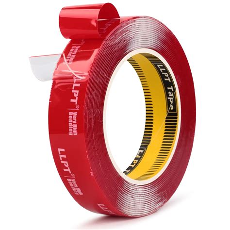 LLPT Double Sided Tape Clear Mounting Tape 1/2" x 18 ft Heavy Duty ...