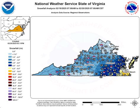 Snow Reports NWS Wakefield Feb 19, 2025