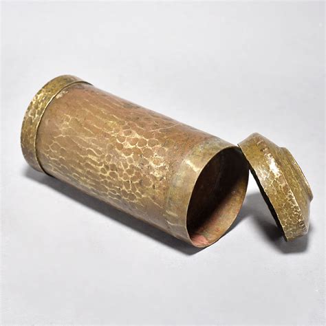 Indianshelf Antique Brass Intricate Engraved Tobacco and Lime Pot Container