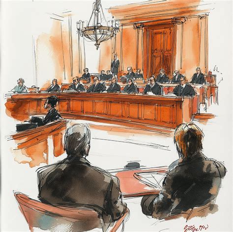A courtroom sketch artist capturing scenes from a highprofile trial ...