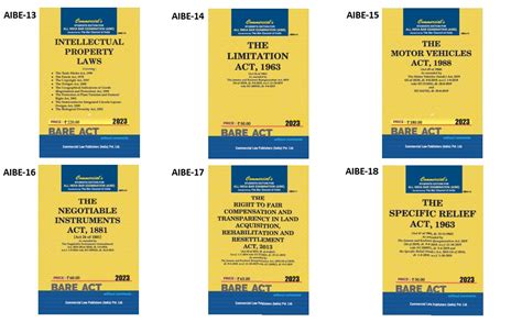 Buy AIBE Bare Acts Combo without Notes 2023 EDITION- as per Bar Council ...