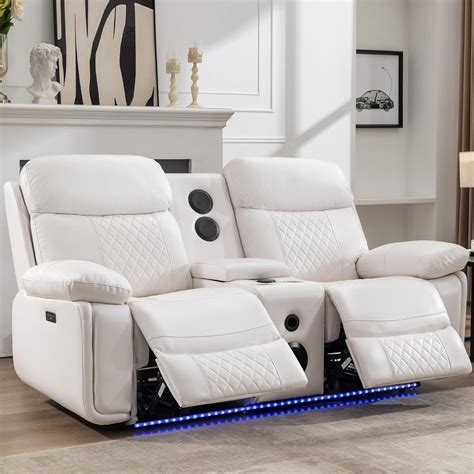 Amazon.com: Power loveseat Recliner Couch with Bluetooth Speakers, Faux ...