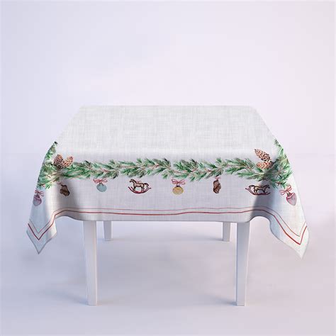 Vintage Christmas tablecloth, Christmas party decor, Linen tablecloth ...
