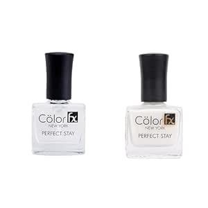 Buy Color Fx White & Transparent Combo – Glossy Finish Nail Polish Set ...