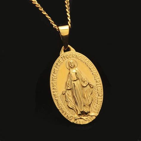 Buy JAJAFOOK Gold Plated Hip Hop Cross Virgin Mary Necklace Medallion ...