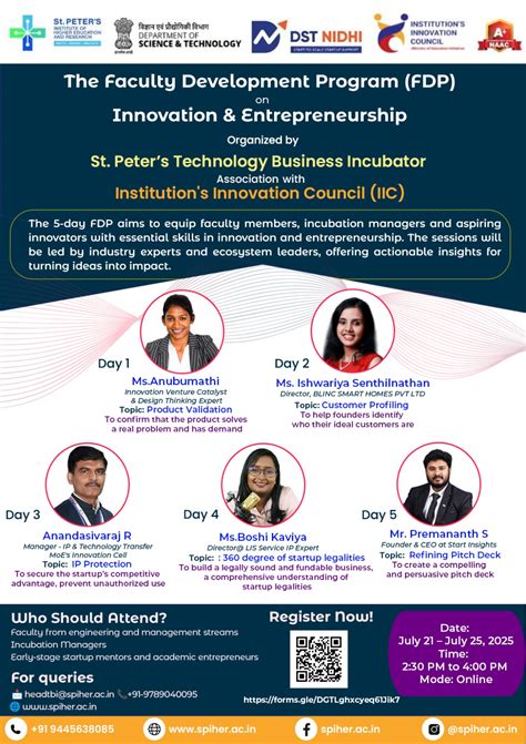 The Faculty Development Program (FDP) on Innovation & Entrepreneurship ...
