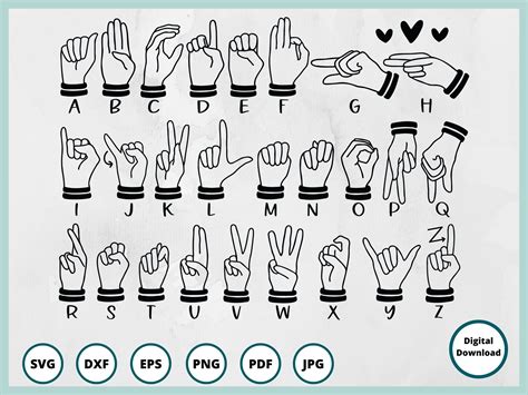 Sign Language SVG ASL SVG American Sign Language Svg Asl Alphabet Svg ...