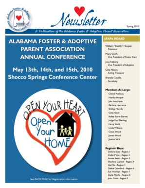 Fillable Online ALAbAMA FosteR amp Adoptive AFAPA BOARD pARent ...