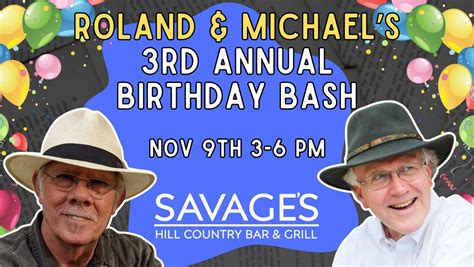 Roland & Michaels 3rd Annual Birthday Bash - Both Bands., Savage's Hill ...
