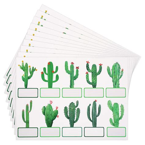 Buy 100 Pieces Cactus Cutouts Cactus Name Tags Stickers Cactus Theme ...