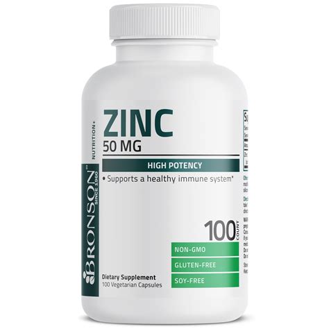 Bronson Zinc - 50 mg - 100 Vegetarian Capsules – Bronson Vitamins | Quality Vitamins and ...