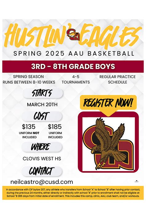 2025 Spring Hustlin Eagles Boys AAU Basketball @ Clovis West at Clovis ...